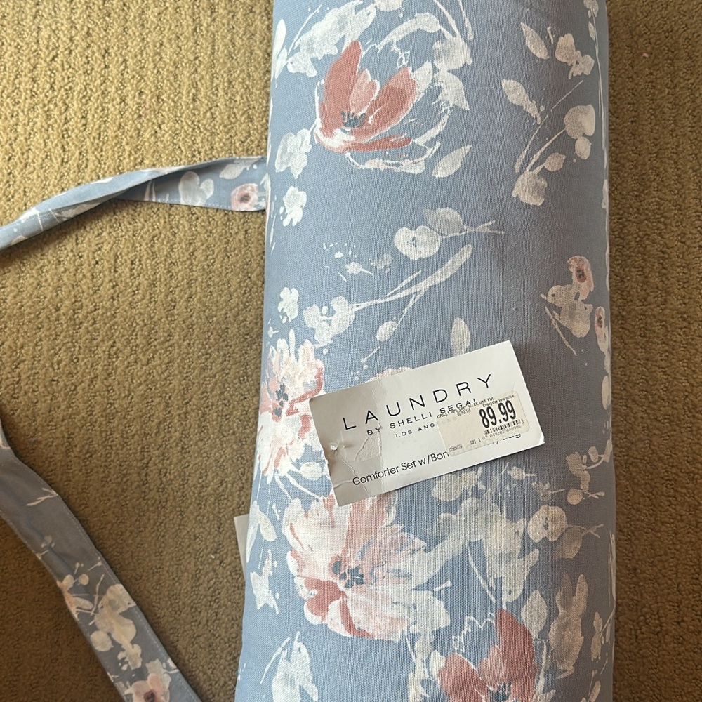 Laundry by Shelli Segal Blue and Pink Floral Comforter